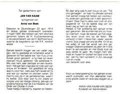 Jan van Kaam- Anna van Beek